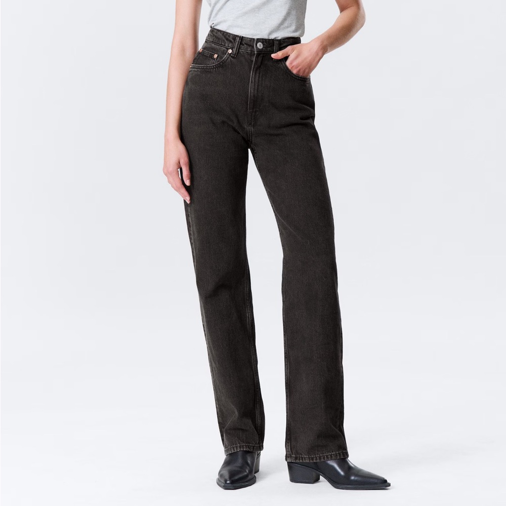 Weekday Rowe High-Rise Straight Leg Jeans - Black